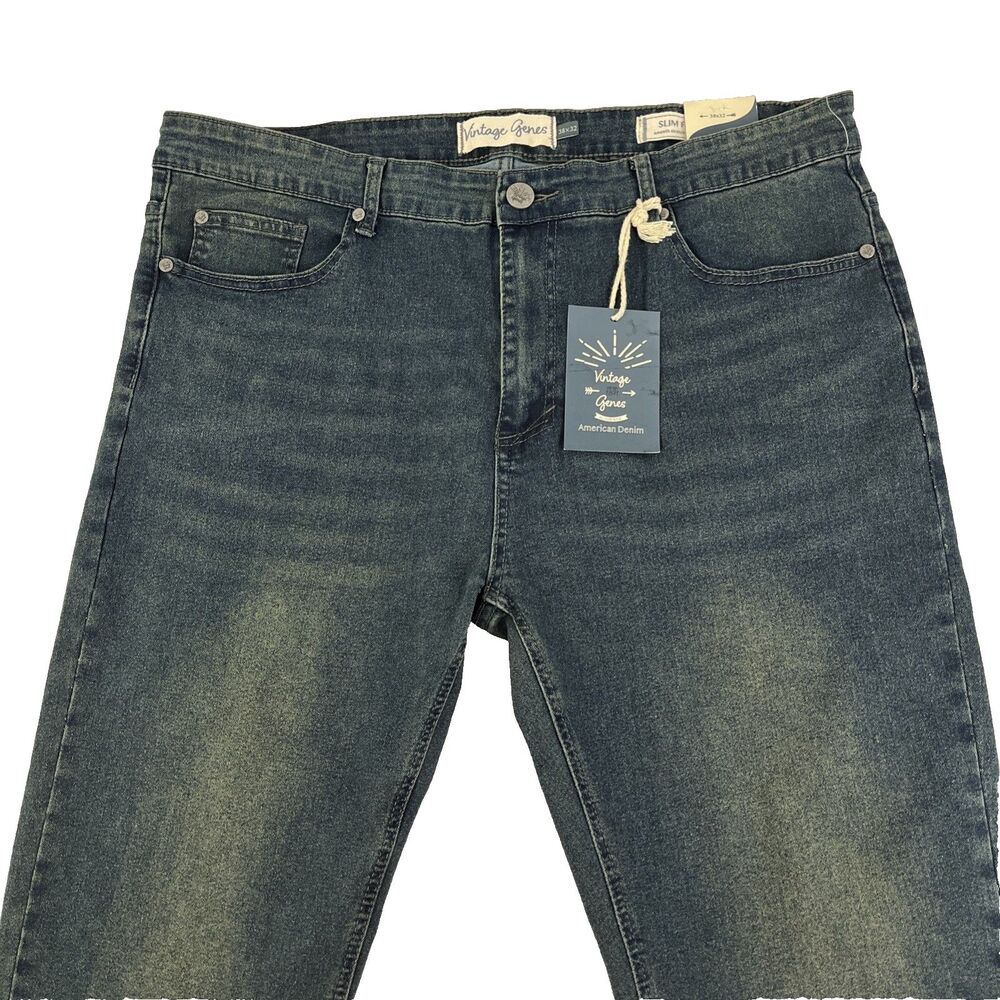 New Mens Vintage Genes‎ American Denim Slim Fit Jeans Size 38x32 NWT